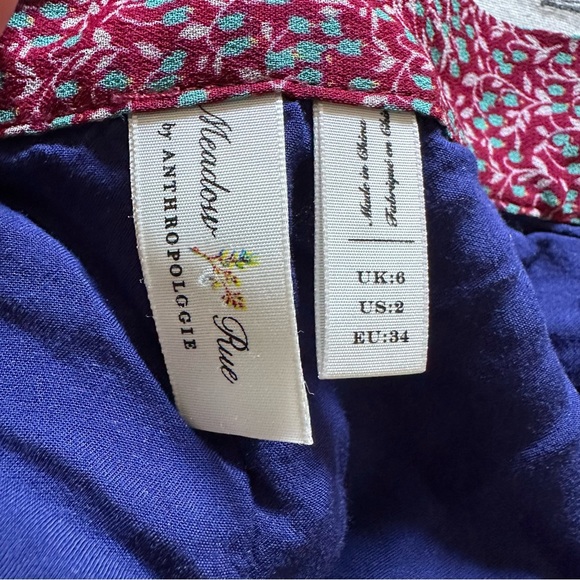 *ANTHROPOLOGIE* Meadow Rue Patchwork Midi Skirt - Picture 7 of 7